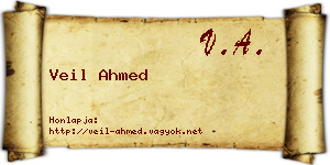Veil Ahmed névjegykártya